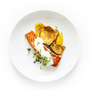 Seared Salmon with Yogurt-Dill Sauce